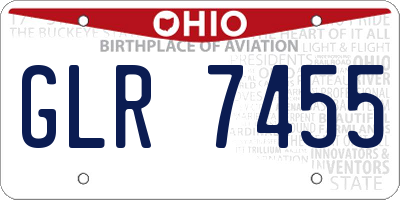 OH license plate GLR7455