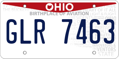 OH license plate GLR7463