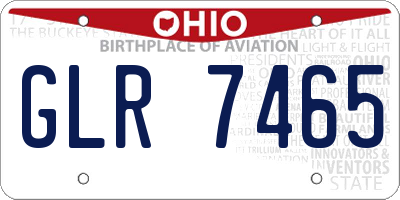 OH license plate GLR7465