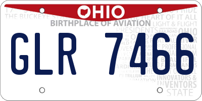 OH license plate GLR7466