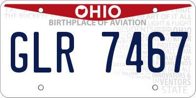 OH license plate GLR7467
