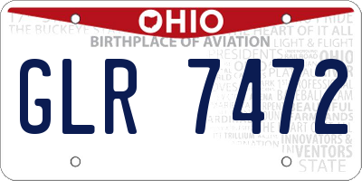 OH license plate GLR7472