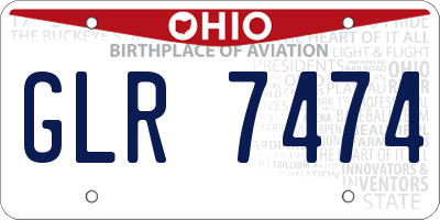 OH license plate GLR7474