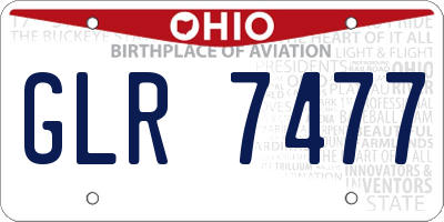 OH license plate GLR7477