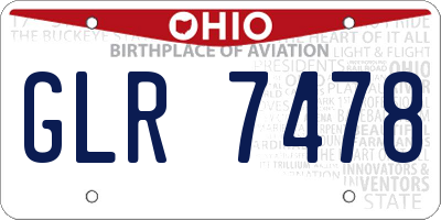 OH license plate GLR7478