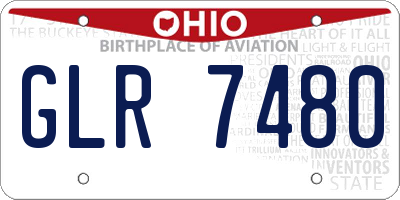 OH license plate GLR7480