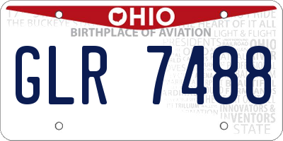 OH license plate GLR7488