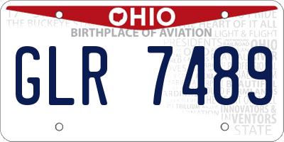 OH license plate GLR7489