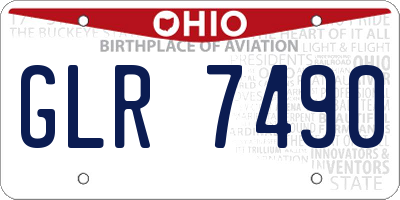 OH license plate GLR7490