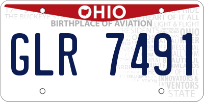 OH license plate GLR7491