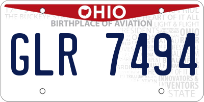OH license plate GLR7494