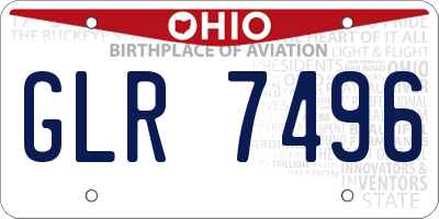 OH license plate GLR7496