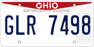 OH license plate GLR7498