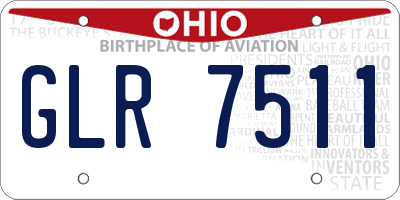 OH license plate GLR7511