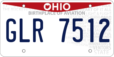 OH license plate GLR7512