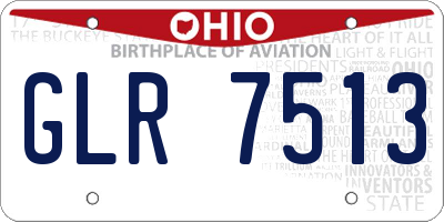 OH license plate GLR7513