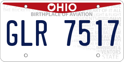 OH license plate GLR7517