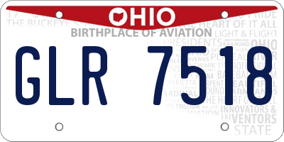 OH license plate GLR7518