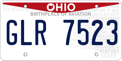 OH license plate GLR7523