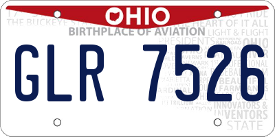 OH license plate GLR7526