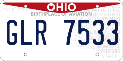 OH license plate GLR7533
