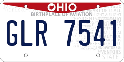OH license plate GLR7541