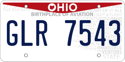 OH license plate GLR7543