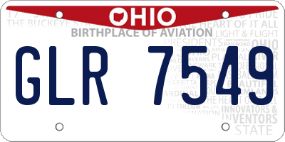 OH license plate GLR7549