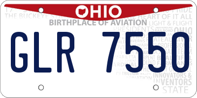 OH license plate GLR7550
