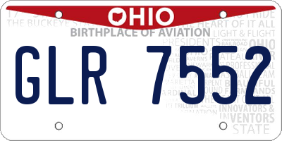 OH license plate GLR7552