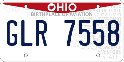 OH license plate GLR7558