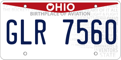 OH license plate GLR7560