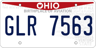 OH license plate GLR7563