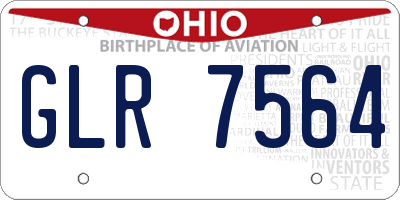 OH license plate GLR7564