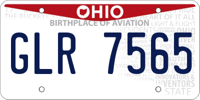 OH license plate GLR7565