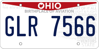 OH license plate GLR7566