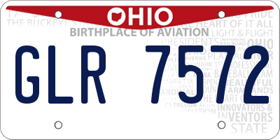 OH license plate GLR7572