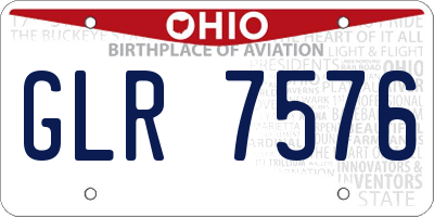 OH license plate GLR7576