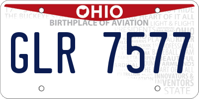 OH license plate GLR7577
