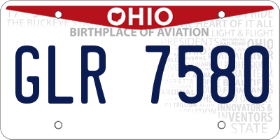 OH license plate GLR7580