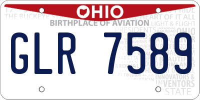 OH license plate GLR7589