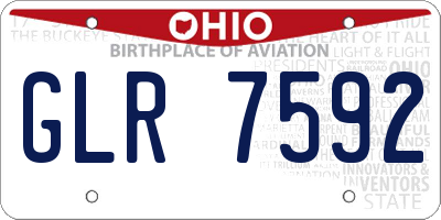 OH license plate GLR7592