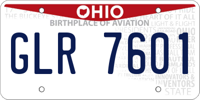 OH license plate GLR7601