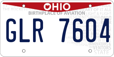 OH license plate GLR7604