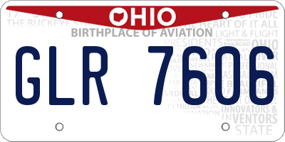 OH license plate GLR7606