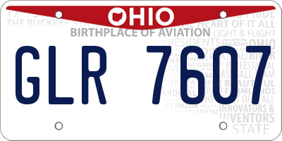 OH license plate GLR7607