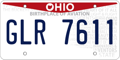 OH license plate GLR7611
