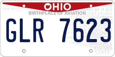 OH license plate GLR7623