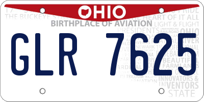 OH license plate GLR7625