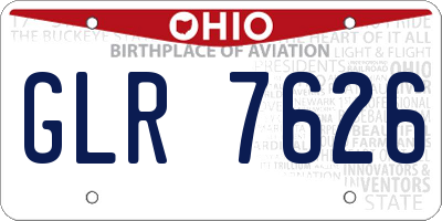 OH license plate GLR7626